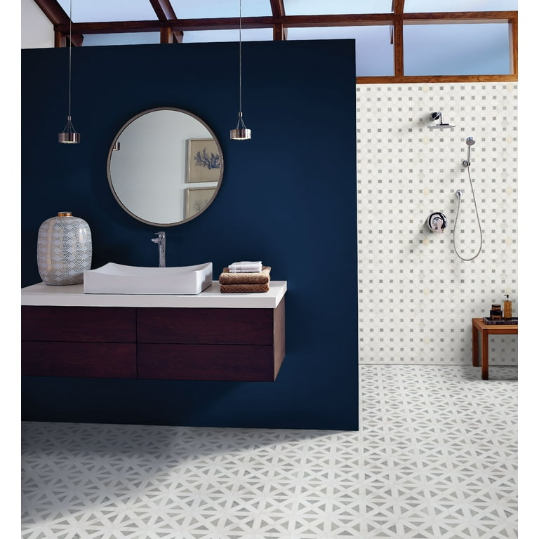 MSI Bianco Dolomite Dotty 12.31 in. x 12.36 in. x 10 mm Polished Marble Mesh-Mounted Mosaic Tile (10.6 sq. ft. / case) MSI Bianco Dolomite Dotty 12.31 in. x 12.36 in. x 10 mm Polished Marble Mesh-Mounted Mosaic Tile (10.6 sq. ft. / case)