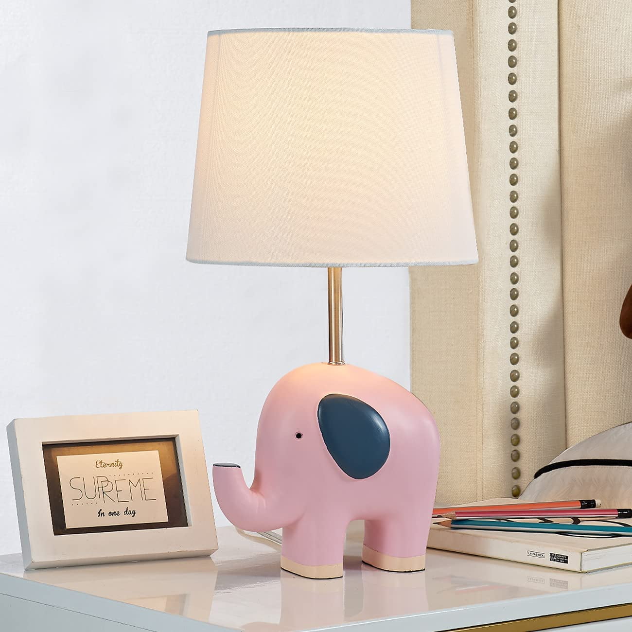 Pink sale elephant lamp
