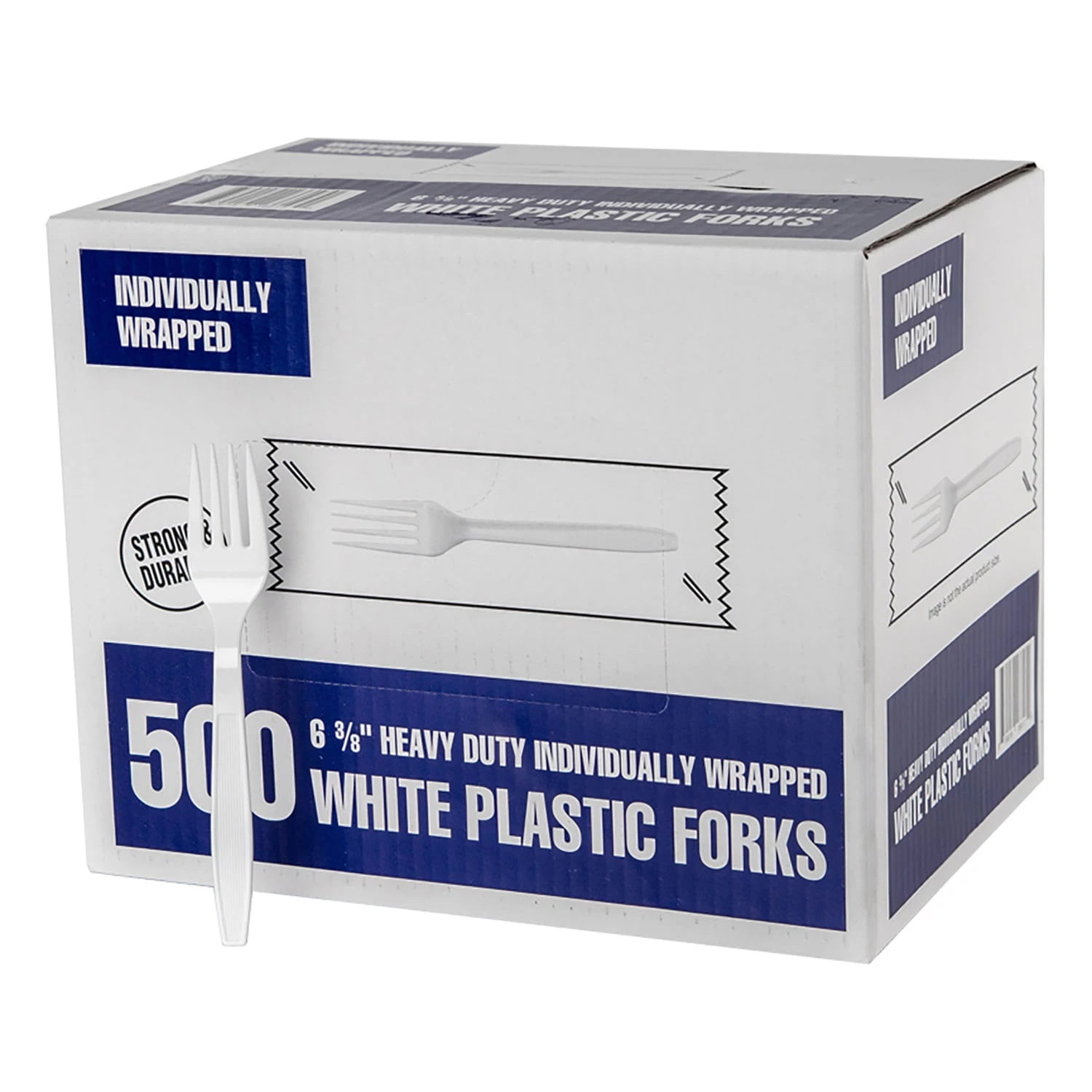 Individually Wrapped Plastic Forks, White (500 Count)