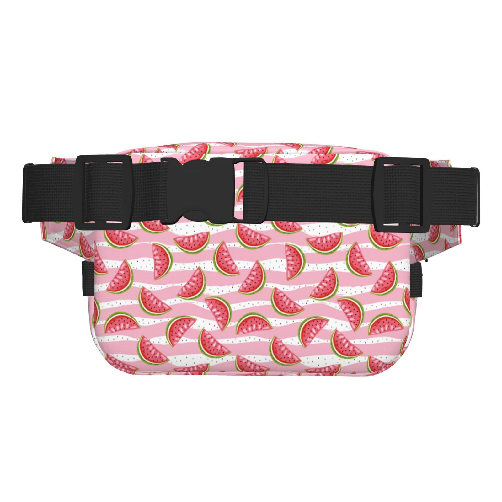 Picia Cute Watermelon Print Square Double-Layer Waist Bag Mini Adjustable Waist Belt Bag Exercise Running Travel Hiking