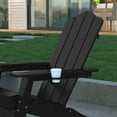 thumbnail image 6 of Emma + Oliver Adirondack Rocking Chair with Cup Holder, Weather Resistant HDPE Adirondack Rocking Chair in Black, 6 of 11