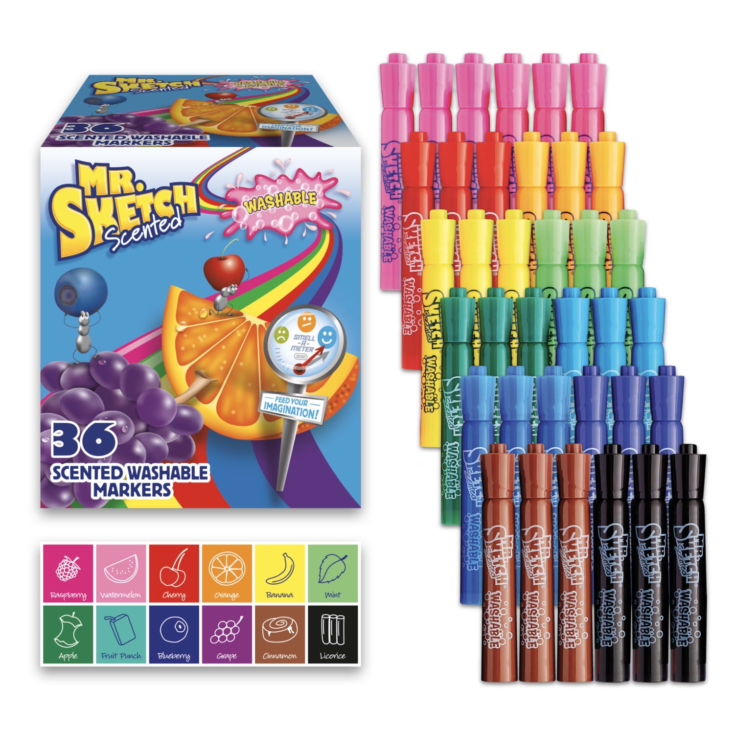 Mr. Sketch, Scented Washable Markers, Assorted Colors, 36 Count
