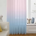thumbnail image 6 of Pink Blue Ombre Sheer Curtains 45 Inches Long, Pink Gradient Color Modern Abstract Art Light Filering Curtains, Breathable Simi Curtain Privacy Drapes for Kitchen Bathroom Small Window Treatment, 6 of 9