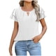 thumbnail image 1 of Pantalones Cortos para las Mujeres Sexy Color Sólido Cuello Redondo Camiseta de Manga Corta 95% Poliéster 5% Spandex, Top Casual de Moda para las Mujeres, 1 of 9
