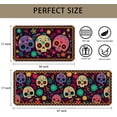 thumbnail image 4 of Mexican Skulls Kitchen Mat Set of 2, Colorful Sugar Skull Calavera Day of The Dead Kitchen Rug Decor Home Decorations, Día de Los Muertos Floor Mat, 4 of 6