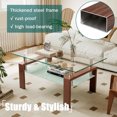 thumbnail image 2 of Table Basse Rectangulaire Moderne en Verre Transparent - Table d'Appoint Centrale Élégante pour Meubles de Salon, 2 of 8
