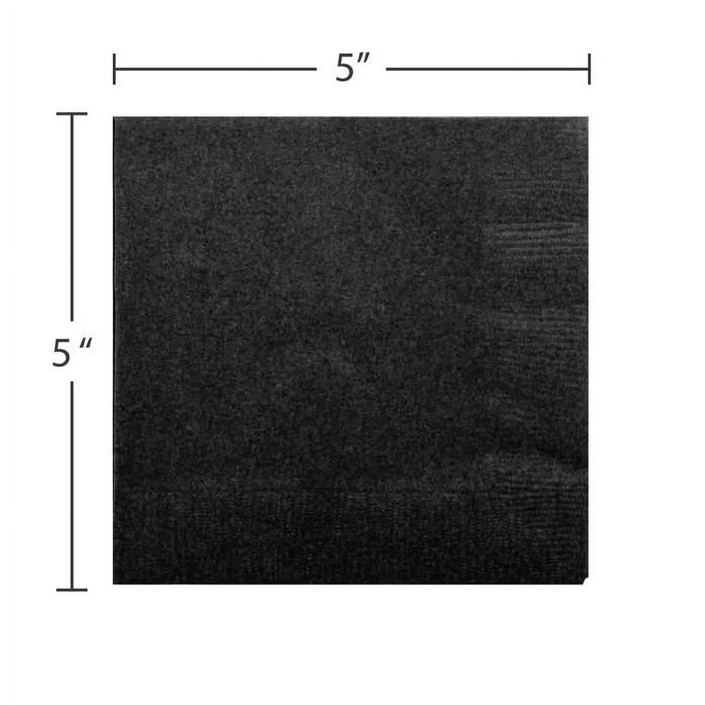 JAM Paper Small Beverage Napkins, 5 x 5, Black, 200/Pack