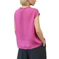 thumbnail image 5 of UAMVSH Womens Button Down Shirt Casual Sleeveless T-Shirt Summer Pleated Crewneck Loose Fit Tops Beach Vacation Outfits, 5 of 7