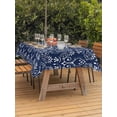 thumbnail image 2 of Outdoor Tablecloth with Umbrella Hole and Zipper, Navy Blue Spring Floral Rectangle Table Cloth 60x102 Inch Waterproof Tablecloth, Modern Abstract Art Farmhouse Picnic Table Cover for Patio Camping, 2 of 7