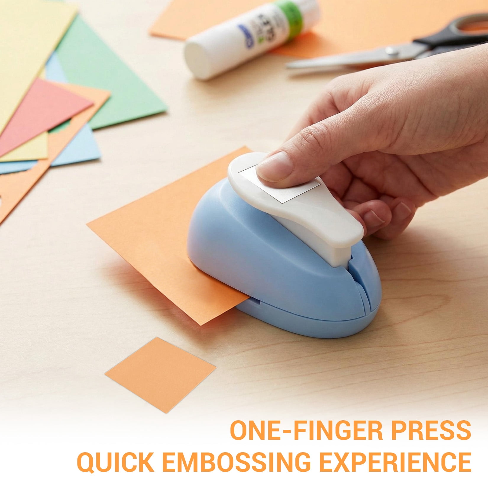 2-Piece Rectangular Paper Punch Set, Lockable Craft Hole Puncher with Stainless Steel Blade for Scrapbooking, Cards & Gift Tags