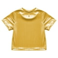 thumbnail image 3 of Sholeno Kid Boys Girls Jazz Hip Hop Modern Dancewear Festival Party Dance Tops Sparkly T Shirt Tees Gold 14-15, 3 of 7