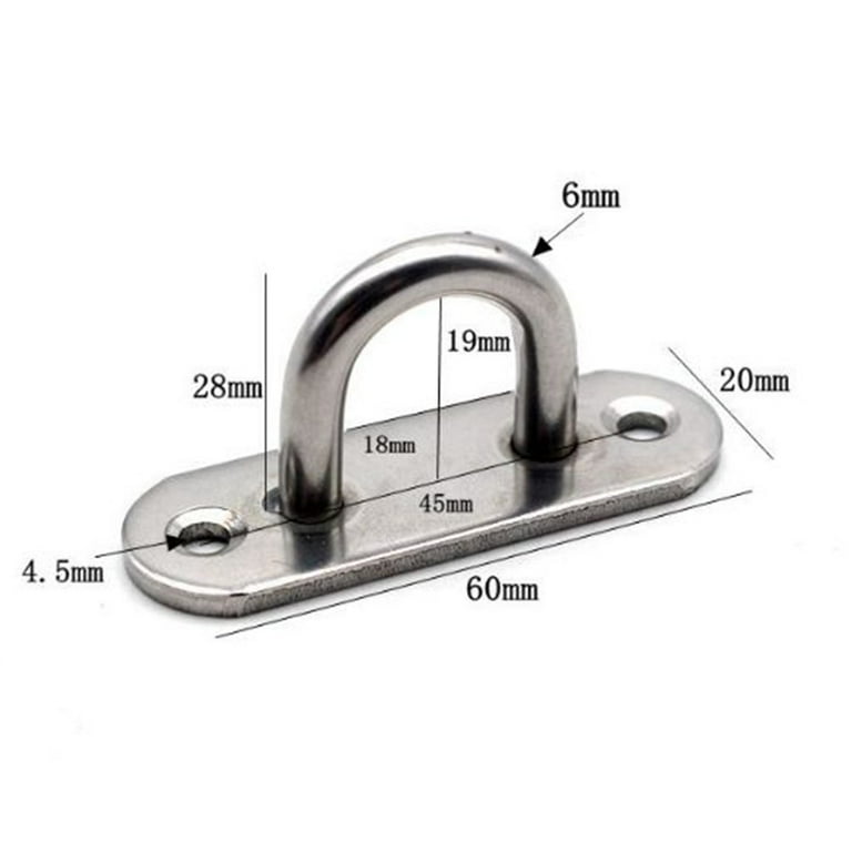 Rooha 2Pcs Eye Plate Oblong Pad U-Shaped Ring Hook Heavy Duty