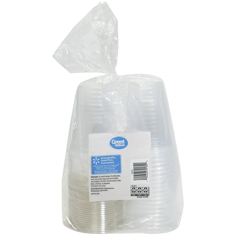 Great Value Disposable Plastic Cups and Lids, 16oz, Clear, 25 Count Cold  Drink Beverages - Walmart.com
