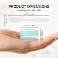 thumbnail image 3 of 10G/10ML Plastic Clear Cosmetic Sample Jars with Teal Green Lid and Spatulas, 3 of 5