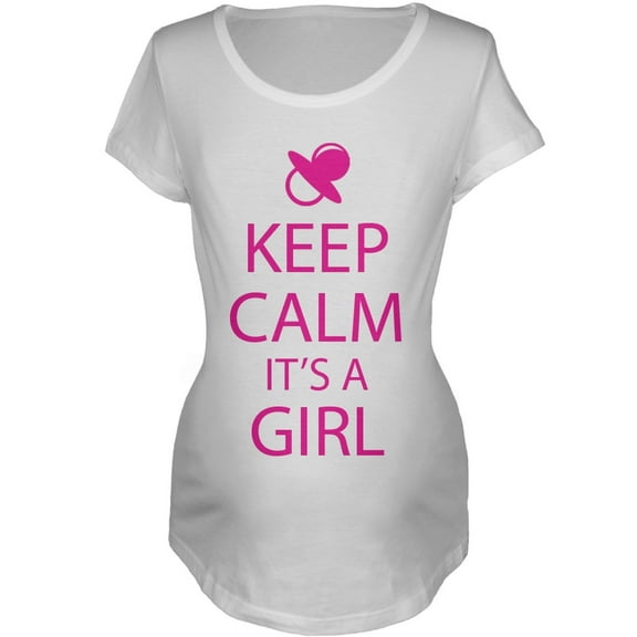 Keep Calm It's a Girl Maternity T-Shirt - Small