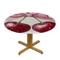 thumbnail image 3 of Autua Pink Cherries Kitsch Round Tablecloth Stain-Resistant Washable 31"-35, 3 of 8