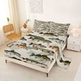 thumbnail image 2 of Feelyou Camo Pike Fish Full Size Sheets for Men Women, Retro Farmhouse Wildlife Bed Sheets, Beige, 4pcs, 2 of 5