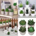 thumbnail image 5 of Pequeñas suculentas artificiales, Juego de 4 plantas suculentas de imitación, decoración para el hogar moderno, mesa, oficina, escritorio, estante de baño, decoración, 5 of 5