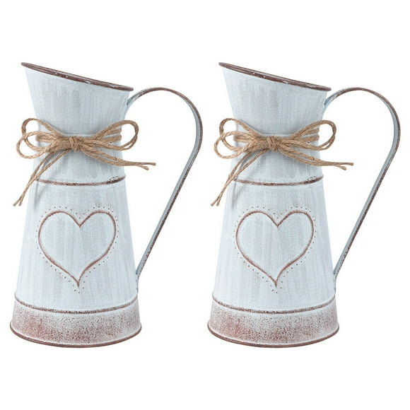 2pcs Vintage Flower Pot Bucket Garden Planter Bucket Flower Container Bucket