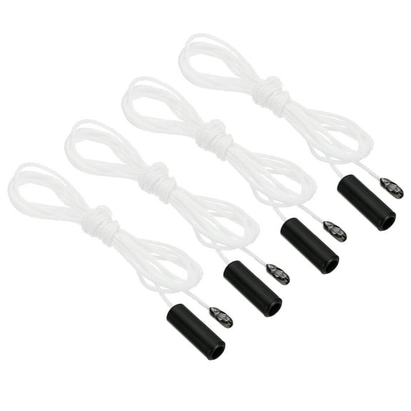 1.5M Ceiling Pull Chain, 4 Pcs Pulls String Extender with Cylinder Pendant for Fan Light Pulling Switch, Black