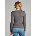 thumbnail image 2 of Emmalise Womens Junior and Plus Size Basic Scoop Neck Tshirt Long Sleeve Tee, 2 of 3