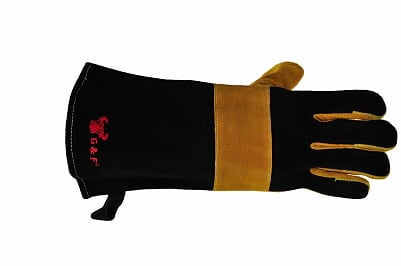 G & F 100 Percent Premium Suede Leather Palm Barbecue/BBQ Gloves with 14.5" Extra Long Sleeve,