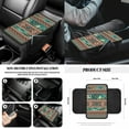 thumbnail image 6 of Renewold Car Seat Covers Full Set 14 PCS, with Steering Wheel Seat Belt Pads Coasters Waste Bin Armrest Pad Cup Holders Rearview Mirror Handbrake Cover Set, American Tribal Leopard Print Brown Teal, 6 of 7
