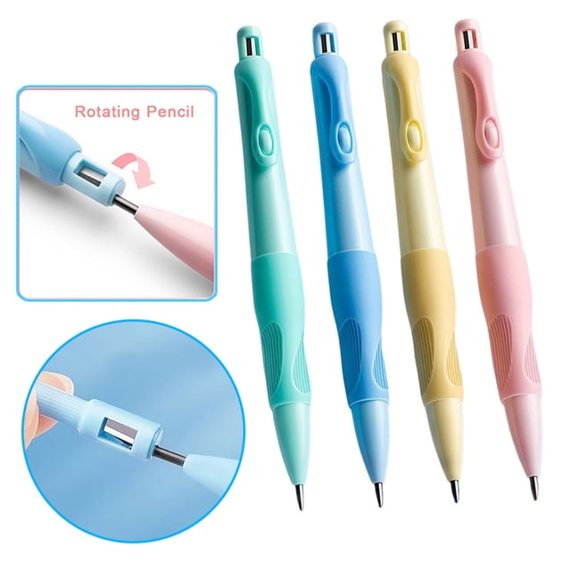 Musbetu Mechanical Pencil Set Corrects Grip Posture Pencil Set with 2.0MM Refill Soft Silicone Grip Pencil with Sharpener for Kids Writing Drawing Home Office Classroom