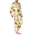 thumbnail image 2 of Naloa Watercolor Bee Honey Honeycomb Bee Men’s Pajamas Set - Long Sleeve Button Down Sleep Shirt and Pajama Bottoms Sleepwear Set-XX-Large, 2 of 7