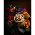 thumbnail image 4 of Maki 26x31 Gold Ornate Wood Framed With Double Matting Wall Art Titled - The Flashy Bouquet Iv, 4 of 6
