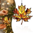 thumbnail image 2 of Fall & Christmas Ornaments, Stained Glass Acrylic Maple Leaf Hanging Suncatcher, Harvest Seasonal Window, Porch & Wall Decor, 2 of 5