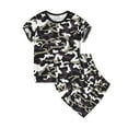 thumbnail image 2 of RMGVDSD Little&Big Boys Clothes 2Pcs Summer Short Sets Boys Camouflage Short Sleeve T-Shirt And Shorts Set Graphic T Shirts Shorts Set 13-14 Years, 2 of 7