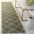 thumbnail image 2 of SAFAVIEH Tahoe Elwyn Geometric Shag Runner Rug, Sage/White, 2' x 9', 2 of 8