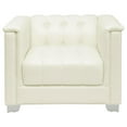 thumbnail image 4 of Pemberly Row 4-piece Modern Faux Leather Upholstered Tufted Sofa Set White, 4 of 13