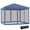 Blue + Steel#181, variant on Instant Pop Up Canopy Tent with Netting 10x10, EZ Up Screen House Room Height Adjustable for Outdoor Garden Patio, Blue Steel