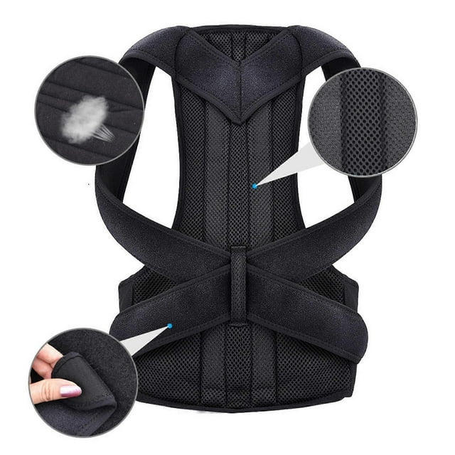 Posture Corrector Hunchback Correction Belt Breathable Comfortable Back Support Straightener Correction Brace Black L