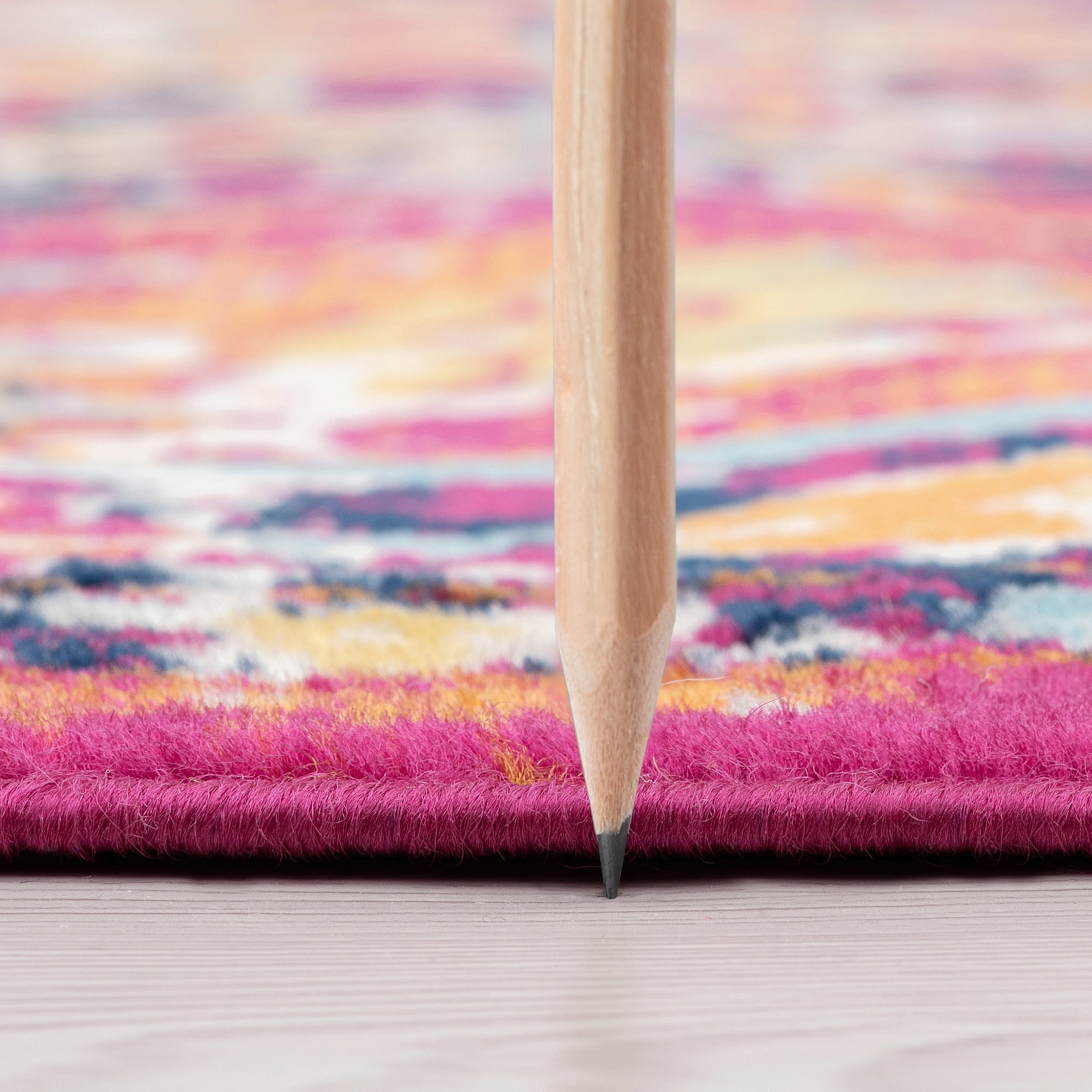 Transitional 2x8 Area Rug (2'2'' x 7'3'') Medallion Pink, Orange Indoor Runner Easy to Clean