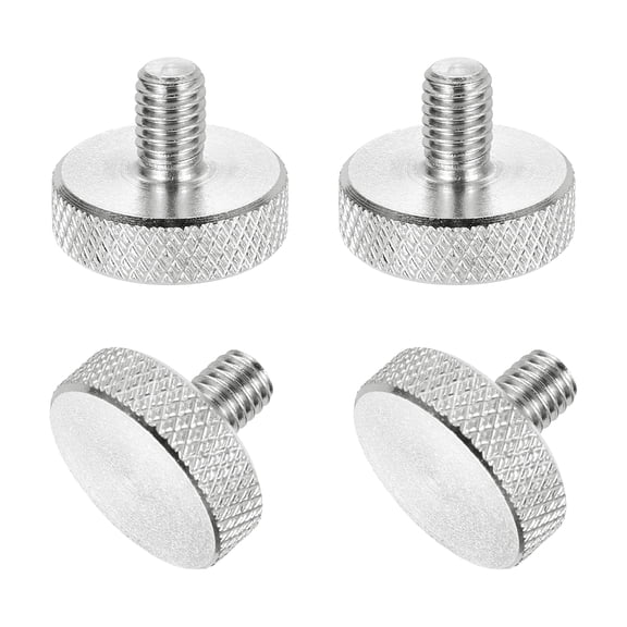 4 Pcs M5x8mm Flat Head Knurled Thumb Screws for Graphics Card, Silver