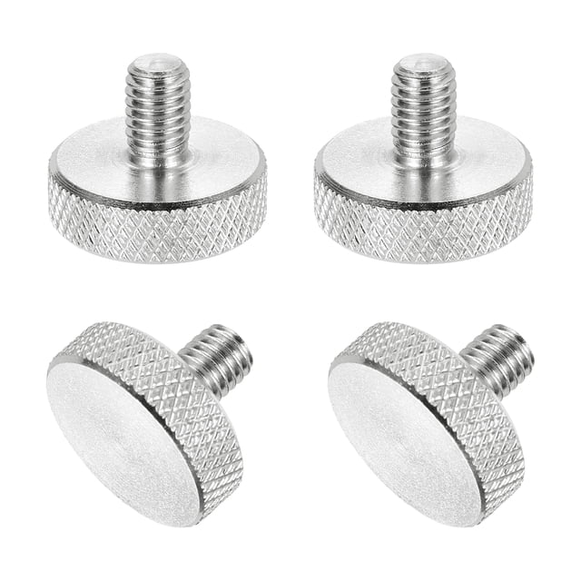 4 Pcs Vis à Pouce Mollées Tête Plate M5x8mm pour Cartes Graphiques, Argent