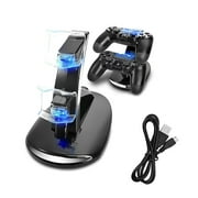 Dual PS4 Controller Charger, Fast USB Charging Docking Station Stand for PS4 Controller (Black)