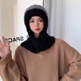 thumbnail image 5 of Scarf for Women Fashion Accessories Women Winter Slouchy Knit Warm Hats Wool Cap Scarf Integrated Pullover Cap Cute Parent Child Knitted Hat, 5 of 6