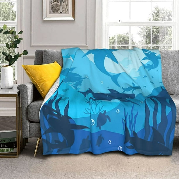 Shark Blanket Ultra Soft Velvet Lightweight Flannel Blanket Warm Cozy
