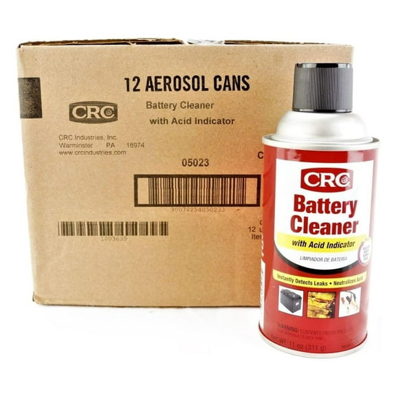CRC Industries (CRC05023) Battery Cleaner with Acid Indicator, 11 oz Can, 12 per Pack
