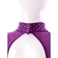 thumbnail image 6 of inlzdz Gymnastics Leotards for Girls Sheer Mesh One-Piece Bodycon Jumpsuit Workout Unitard Biketard Purple 6, 6 of 7