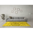 thumbnail image 3 of Ahgly Company Machine Washable Indoor Rectangle Abstract Yellow Contemporary Area Rugs, 8' x 10', 3 of 4
