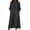 Dark Gray, variant on Cotton Gauze Dresses for Women Casual Summer Maxi Dress with Sleeves Trendy V Neck Button Down Loose Fit Dress with Pockets