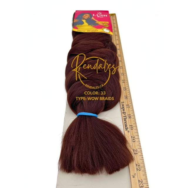 Lush Hair Wow Braids, Braiding Hair Extensions African Kinky, 82" Uncut Synthetic Fiber for Variety of Lengths, 100% Kanekalon, Soft & Shiny, Ready for Hot Water Use, 230g