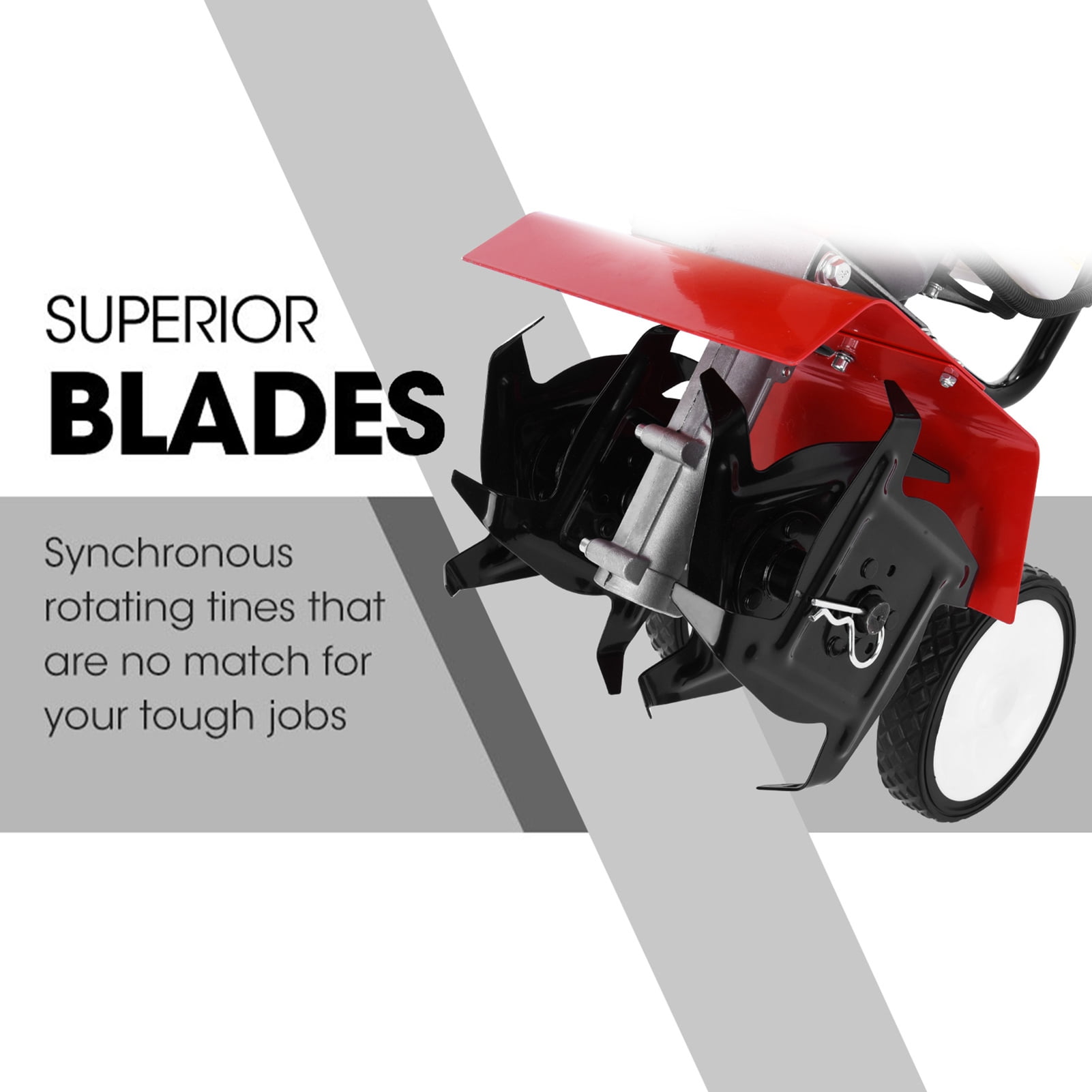 Gas Tiller for Gardening, 52cc Rototiller Gas Powered with 4 Blades, 2-Stroke Cultivator Tiller for Garden Lawn Soil, 3HP Mini Tiller with 11.8" Tilling Width & 3.9" Depth, Pull Start, 1.2L Tank