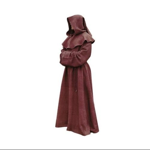 Brown Monk Robe and Hood Costume. Wizard Robe, Priest Robe, Mage Robe