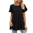 thumbnail image 2 of SMihono Hauts d'Été Décontractés pour Femmes, T-shirt Oversize à Manches Courtes et Col Rond pour Femmes 2023, 2 of 6